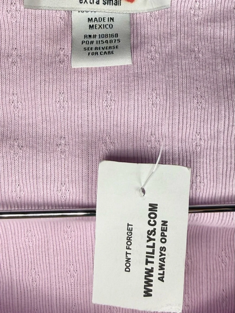 RSQ Pale Pink Long-Sleeve Ribbed Sweetheart Top with Bows - Picture 5 of 5